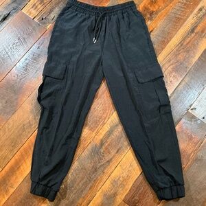Zara Women’s Black Modal Blend Joggers – Soft Tapered Fit Size Small